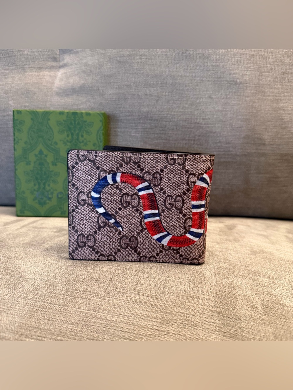 Gucci GG Supreme Snake Bi-Fold Wallet Men - Picture 3 of 4
